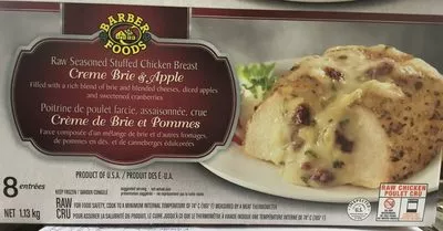 Poitrine de Poulet farcie, assaisonnée avec Crème de Brie et Pommes (à cuire) Barber Foods 1.13 kg, code 0073461000162