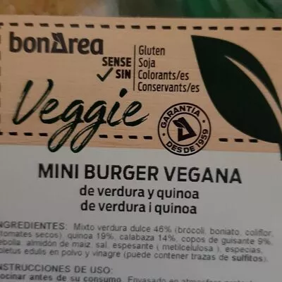 Mini burger vegana bonarea , code 00746827400220001706