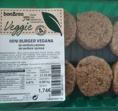 Mini burger vegana bonarea , code 00746827600520001745