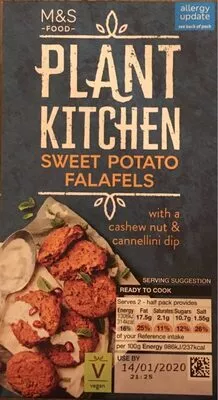 Sweet potatoes falafels Marks and Spencer , code 00750721