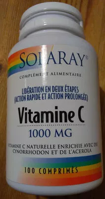 Vitamine C Solaray 100 comprimés, code 0076280118780