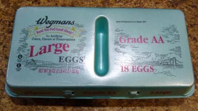 Grade AA Large Eggs Wegmans 18 eggs, code 0077890461556