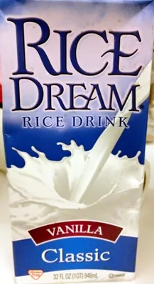 Rice dream, classic rice drink, vanilla Rice Dream, The Hain Celestial Group  Inc. 32 FL OZ, 945 ml, code 0084253222143