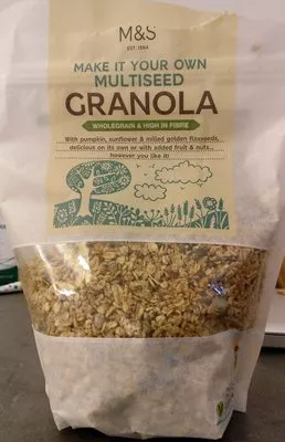 Granola (whole grain & high in fibre) Marks & Spencer 500 g e, code 00849364