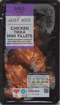 Chicken Tikka Mini Fillets Marks & Spencer, M&S 120 g , code 00888325