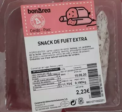 Snack de fuet extra Bonarea , code 00892107100720002230