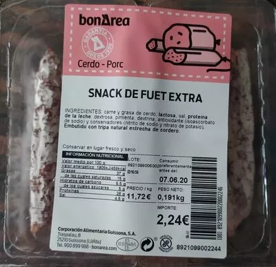 Snack de fuet extra Bonarea 5 g, code 00892109900220002246