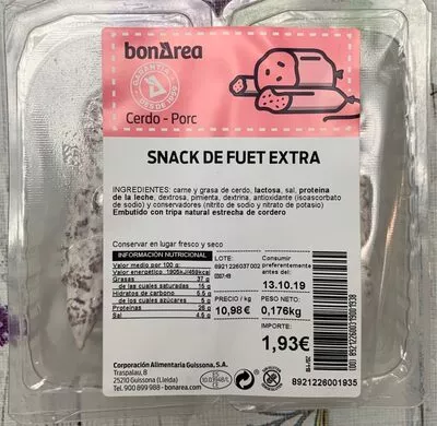 Snack de fuet extra Bonarea , code 00892122600319001938