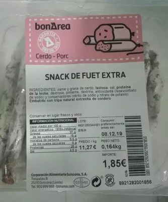 Snack de fuet extra BonÁrea , code 00892128200219001850