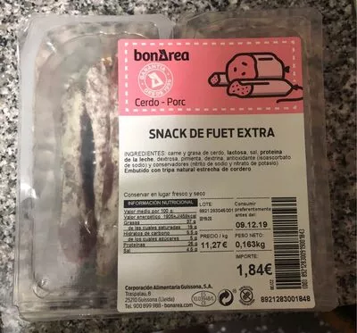 Snack de fuet extra Bonarea , code 00892128300919001843