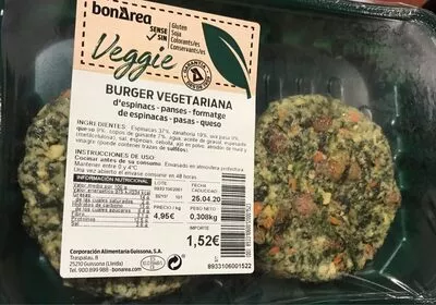 Burger vegetariana Bonarea 13 g, code 00893310600120001523