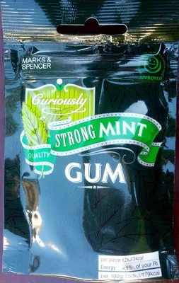 Curiously strong mint Gum Marks & Spencer 30g, code 00901765