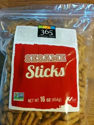 Sesame sticks, sesame 365 brand (Whole Foods) 16 oz, code 0099482440220