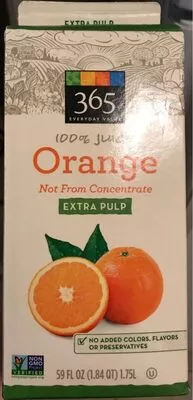 100% orange juice extra pulp Whole Foods,  Whole Foods Market , code 0099482466558