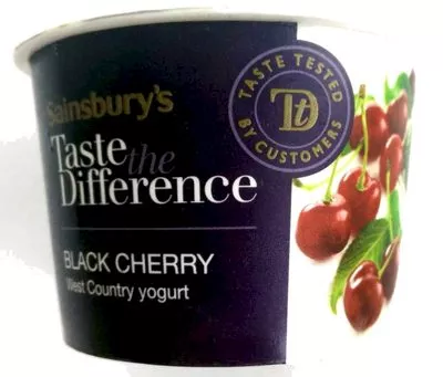 Black Cherry West Country Yogurt Sainsbury's 150 g e, code 01145090