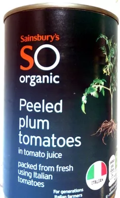 Italian organic plum tomatoes Sainsbury's, sainsbury's SO organic 400g, code 01214888