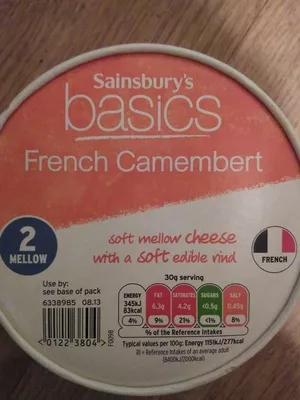 French camembert Sainsbury's basics 250g, code 01223804