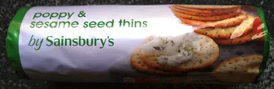 Poppy & sesame seed thins Sainsbury's, Sainsburys, By sainsbury's 150 g, code 01386806