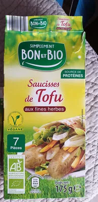 Saucisses de tofu aux fines herbes Aldi Simplement Bon et Bio 175 g, code 01438638