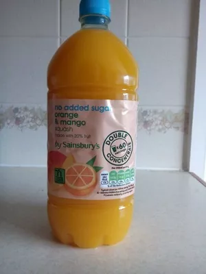 Orange and mango squash  by Sainsbury's 1.5l, code 01649147