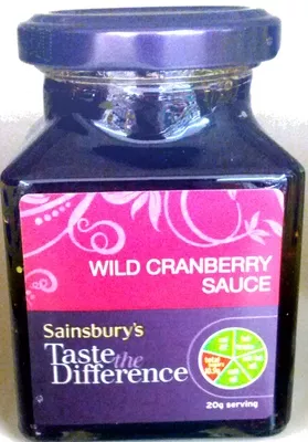 Wild Cranberry Sauce Sainsbury's, sainsbury's taste the difference 220g, code 01736083