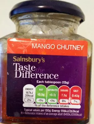 Mango Chutney Sainsbury's, taste the difference 340g, code 01785142