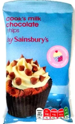 cook's milk chocolate chips Sainsbury's, by sainsbury's 100 g, code 01888584