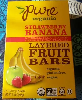 Strawberry banana layered fruit bars pure 14g, code 0190912100100