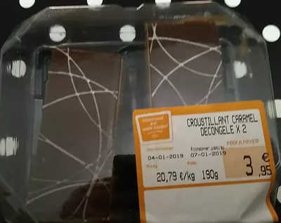 Croustillant caramel décongelé X 2 Carrefour 190 g, code 0202350025911