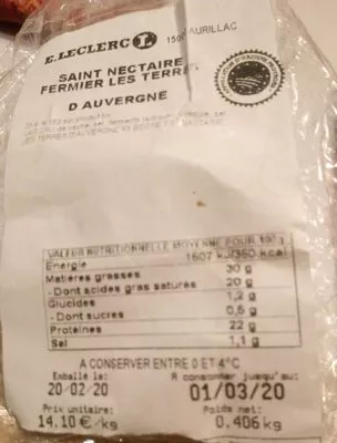 Saint nectaire fermier  , code 0231049037522