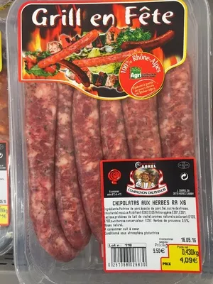 Chipolatas aux herbes Charcuterie Carrel 430 g, code 0251368026830