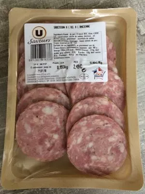 Saucisson à l’ail à l’ancienne U Saveurs , code 0253027016336