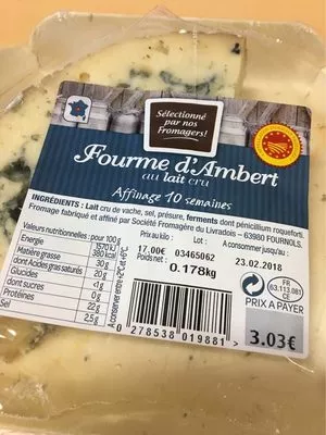 Fourme d’Ambert Selectionne Par Nos Fromagers , code 0278538019881