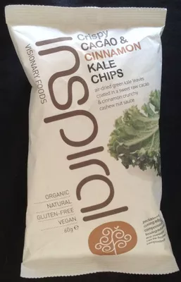 Crispy cacao & cinnamon kale chips Inspiral 60 g, code 0609613844454