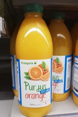 Pur jus orange sans pulpe Franprix , code 07280214