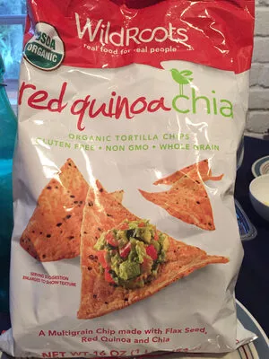 Organic red quinoa chia tortilla chips  , code 0816983020474