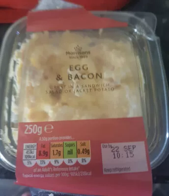 egg and bacon sandwich filler Morrison's 250g, code 09017382