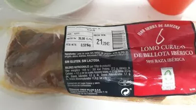 Lomo curado de bellota iberico 50% raza iberica  , code 12779721