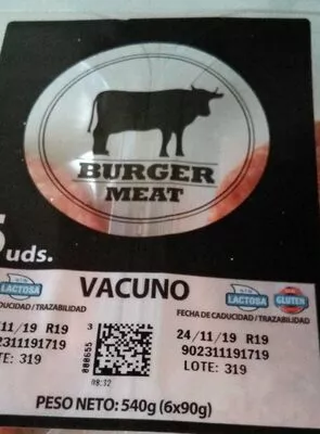 Burger meat vacuno  540 g, code 15551337