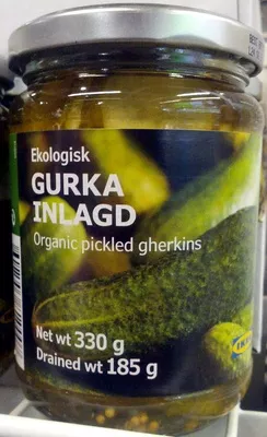 Ekologisk Gurka Inlagd IKEA 330 g (drained 185 g), 370 ml, code 1602553810007