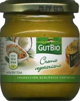 Crema vegetariana Lentejas Coco GutBio 180 g, code 2000000023734