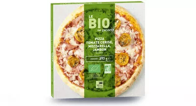 Pizza tomate cerise, mozzarella, jambon bio Picard 390, code 2000000111316