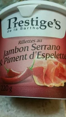 Rillettes au jambon serrano & piment d'espelette Prestige's De La Sarthe , code 2000000244808