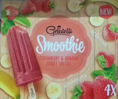 Smoothie Straberry & Banana Sorbet Lollies Gelatelli 240 ml (4 x 60 ml), 252 g (4 x 63 g), code 20017668