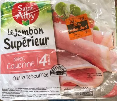 Le Jambon Supérieur avec Couenne Saint Alby 200 g (x 4 tranches), code 20021030