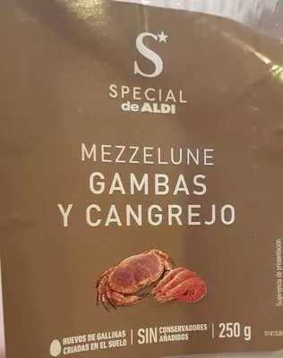 Mezzelune gambas y cangrejo special de aldi , code 2004060009186