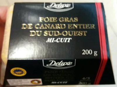 Foie gras de canard entier du Sud-Ouest mi-cuit Deluxe 200 g, code 20057299