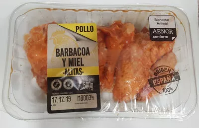 Alitas de pollo barbacoa y miel Lidl 500 g, code 20076429