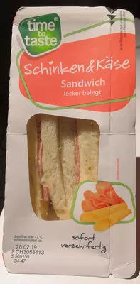 Schinken&Käse Sandwich time to taste 185g, code 20151867