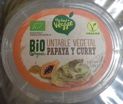 Untable vegetal papaya y curry My Best Veggie 190 g, code 20195397